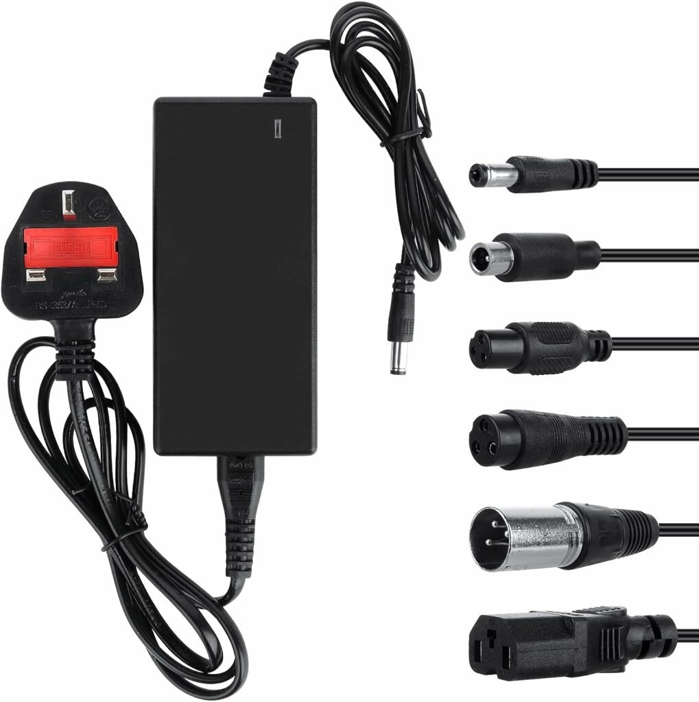 42V 2A Electric Scooter Charger, Mobility Scooter Battery Charger, Lithium Battery Charger Ebike Battery Charger for Li-ion Battery, Electric Bike Charger for M365, E Scooter Charger (6 Plugs)