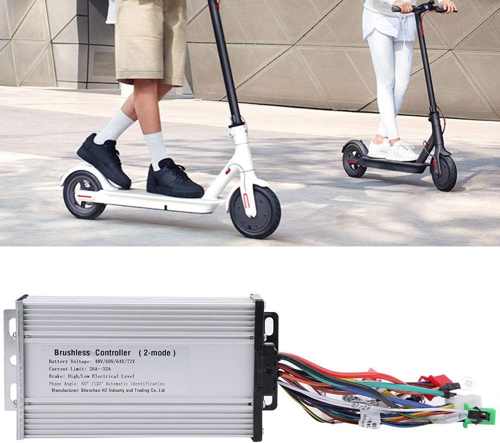 Akozon 72v controller + 48v 60v 64v 12tube rectangular e-bike for electric bicycle, 1000w-1500w metal brushless bike controller, speed scooter