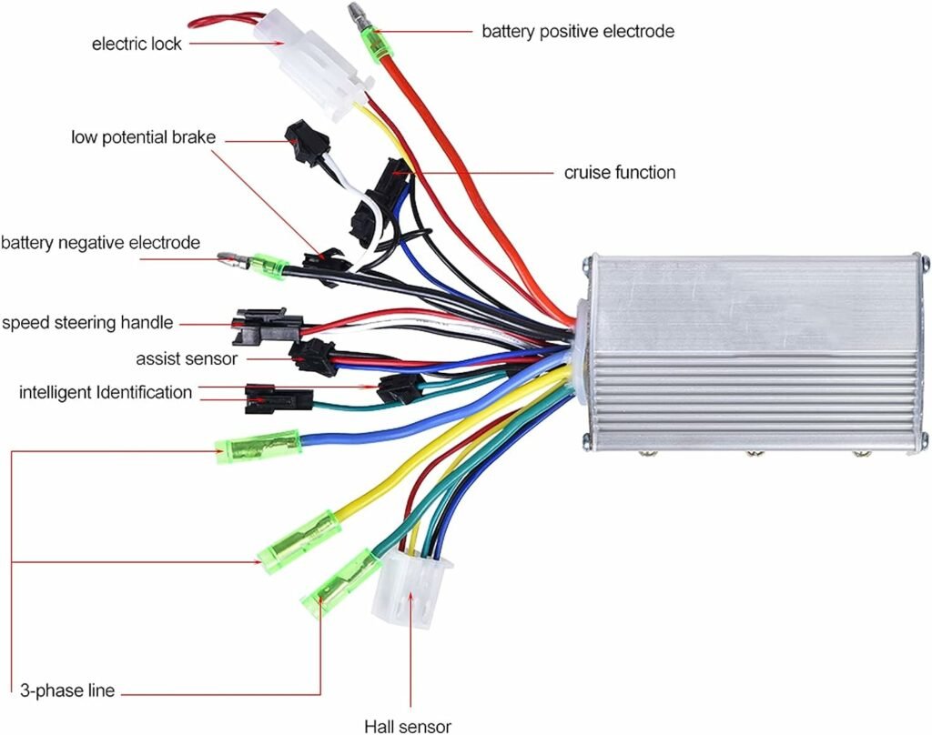 Brushless Controller, 24V 250W Aluminium Alloy E-Bike Brushless Motor Controller for Electric Scooter