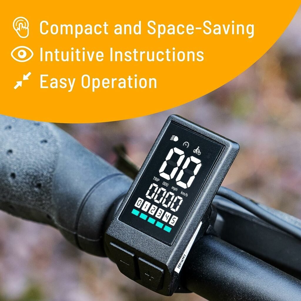 Display LCD Electric Bike Compatible with BAFANG BBS01 BBS02 BBS1000W Mid Drive Motor Waterproof Display with 0-5 PAS UART Protocol