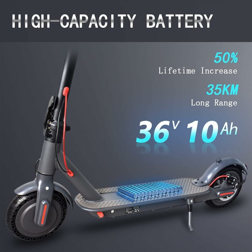 E-RIDES Electric Kick Scooter, 350W Motor, 8.5 Solid Tires, 25 km/h Top Speed, Up to 20Miles Long-Range, Portable Folding Commuting Scooter for Adults, with Braking System and App