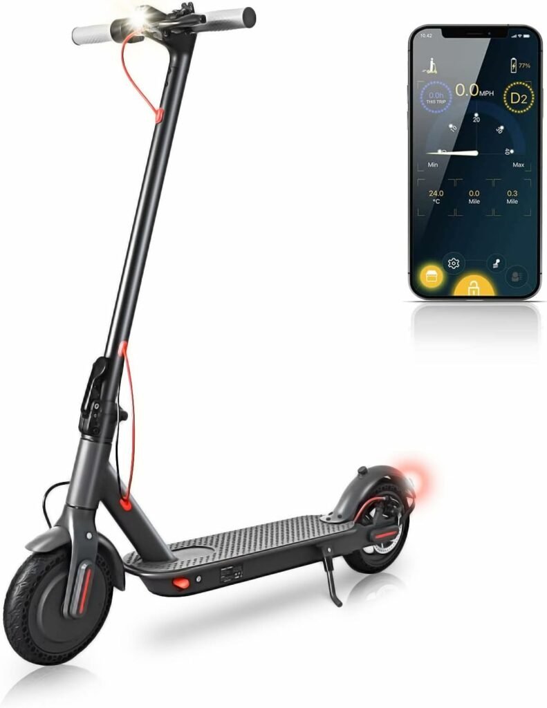 E-RIDES Electric Kick Scooter, 350W Motor, 8.5 Solid Tires, 25 km/h Top Speed, Up to 20Miles Long-Range, Portable Folding Commuting Scooter for Adults, with Braking System and App