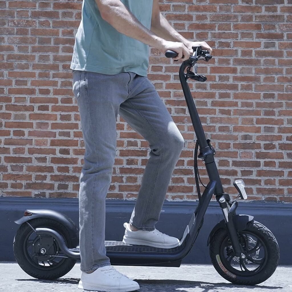 Electric Scooter Adult, Foldable All Terrain Scooter with 12 Inch Solid Tires, Powerful Range and Long Battery Life, Triple Brake Protection, 3 Speed Modes