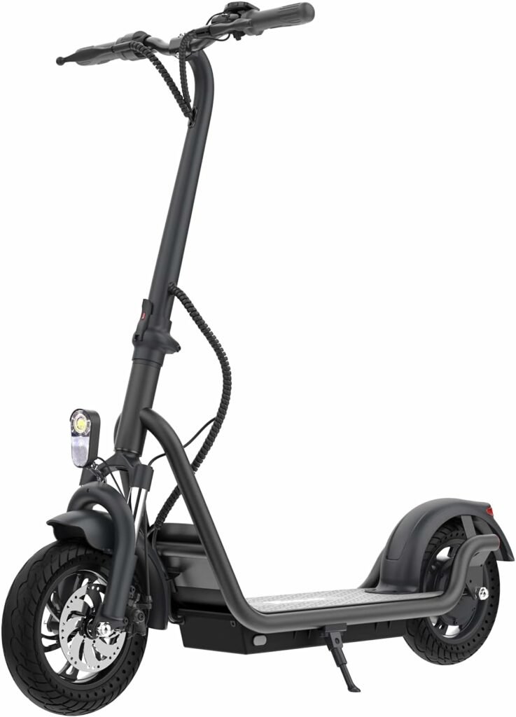 Electric Scooter Adult, Foldable All Terrain Scooter with 12 Inch Solid Tires, Powerful Range and Long Battery Life, Triple Brake Protection, 3 Speed Modes