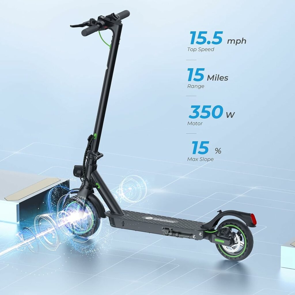 Electric Scooter Adults isinwheel Foldable Electric Scooter with Shock Absorber, App Control, 25km Long Range, 350W Motor, Fast 25km/h, 8.5 Solid Tires, LED Display E-scooter for Adults Load 264lbs