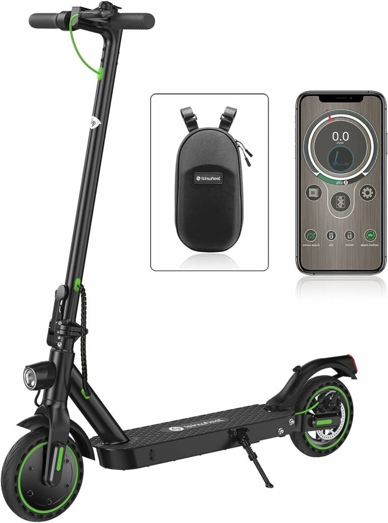 Electric Scooter Adults, isinwheel S9 Pro Portable E Scooter with App Control, 25km Long Range, 350W Motor, Fast 25km/h, 8.5-inch Solid Tires Electric Scooters for Adults  Teen Max Load 264 lbs