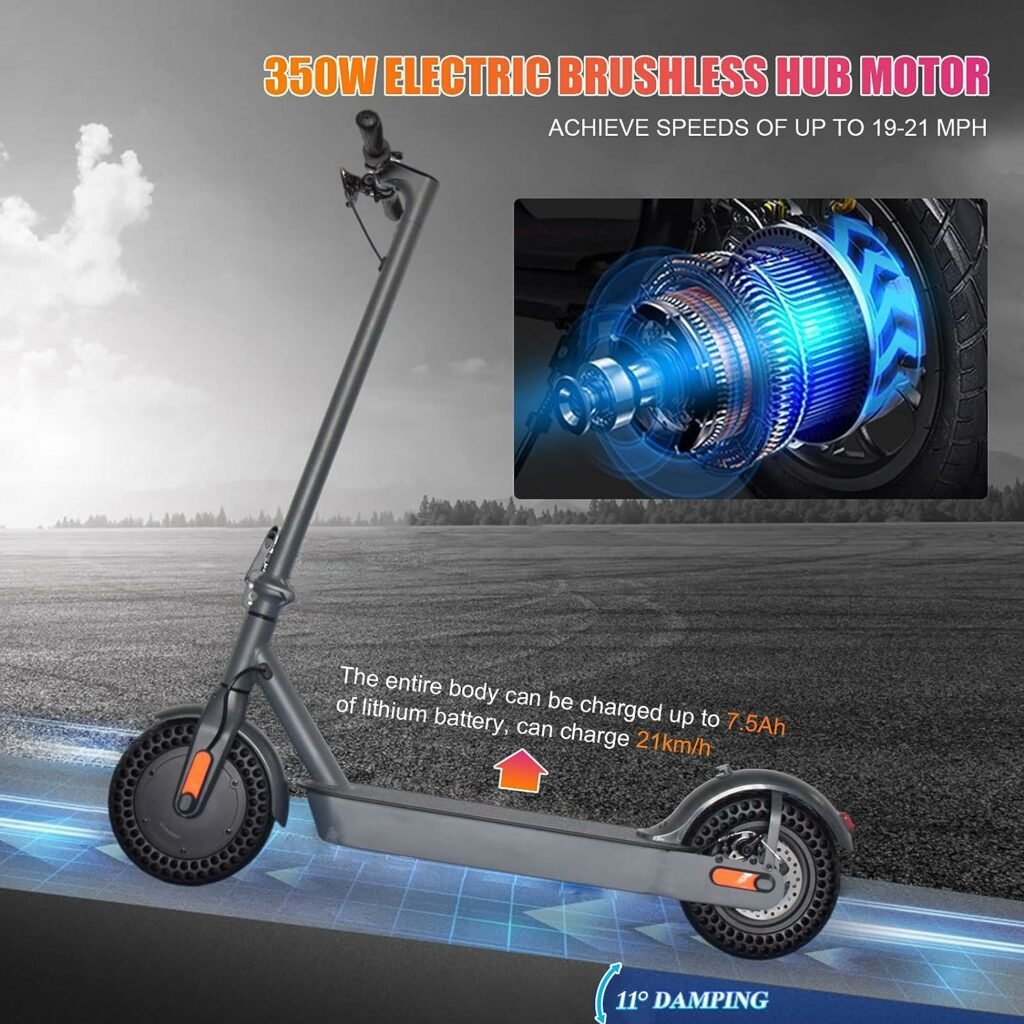 Electric Scooter,Electric Scooter adult,10inch Tires,36V 7.5Ah 3 Speed Adjustable Scooter,350W Folding Electric E Scooter for Adults and Teenagers