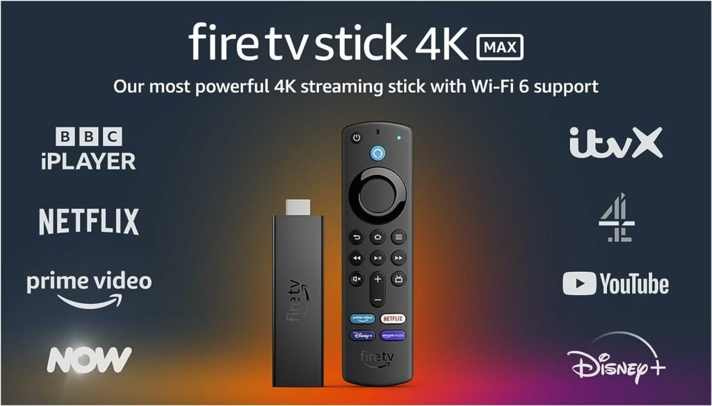 Fire TV Stick 4K Max | streaming device, Wi-Fi 6, Alexa Voice Remote (includes TV controls)