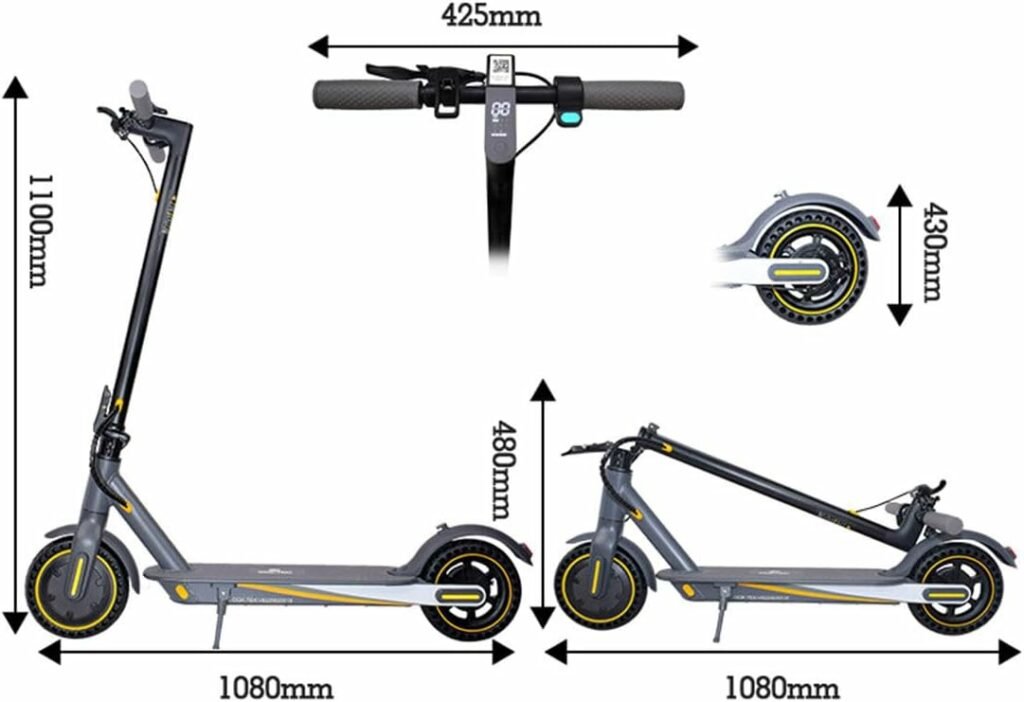 GUANYAN Electric Scooter Adult Foldable 8.5 E Scooter with APP, 350W Motor, APP Lock Function, One Key Turn On/Off the Scooter, Double Braking System, LCD Display, Max Load 120KG