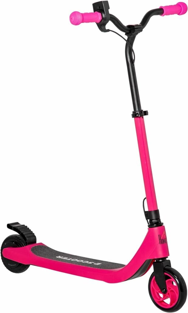 HOMCOM Electric Scooter, 120W Motor E-Scooter with Battery Display, Adjustable Height, Rear Brake for Ages 6+ Years