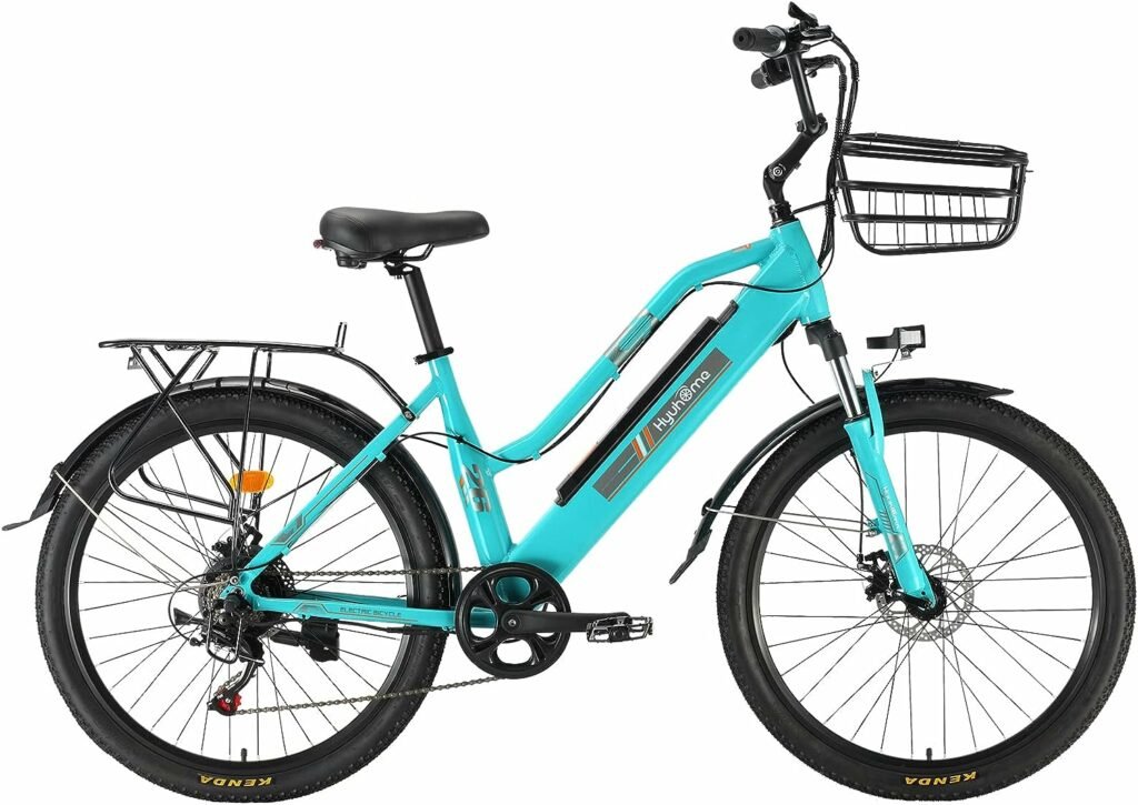 Hyuhome 2022 Upgrade 26 Electric Bikes for Women Adult, 36V E-Bike Bicycles All Terrain with Removable Lithium-Ion Battery Mountain Ebike for Outdoor Cycling Travel Work Out (green)