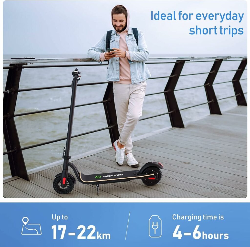 M MEGAWHEELS Electric Scooter, 3 Gears, Max Speed 25 km/h, 22 KM Powerful Battery with 8 Tires Foldable Electric Scooter for Adults, Teenager