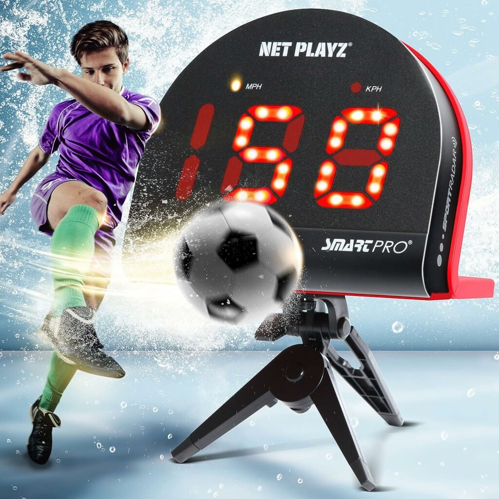 Soccer Radars, Speed Sensors Training Equipment (Hands-Free Radar Guns, Shooting Speed Guns | Soccer Gifts, High-Tech Gadget  Gear for Soccer Players, Black (NIS022132021)