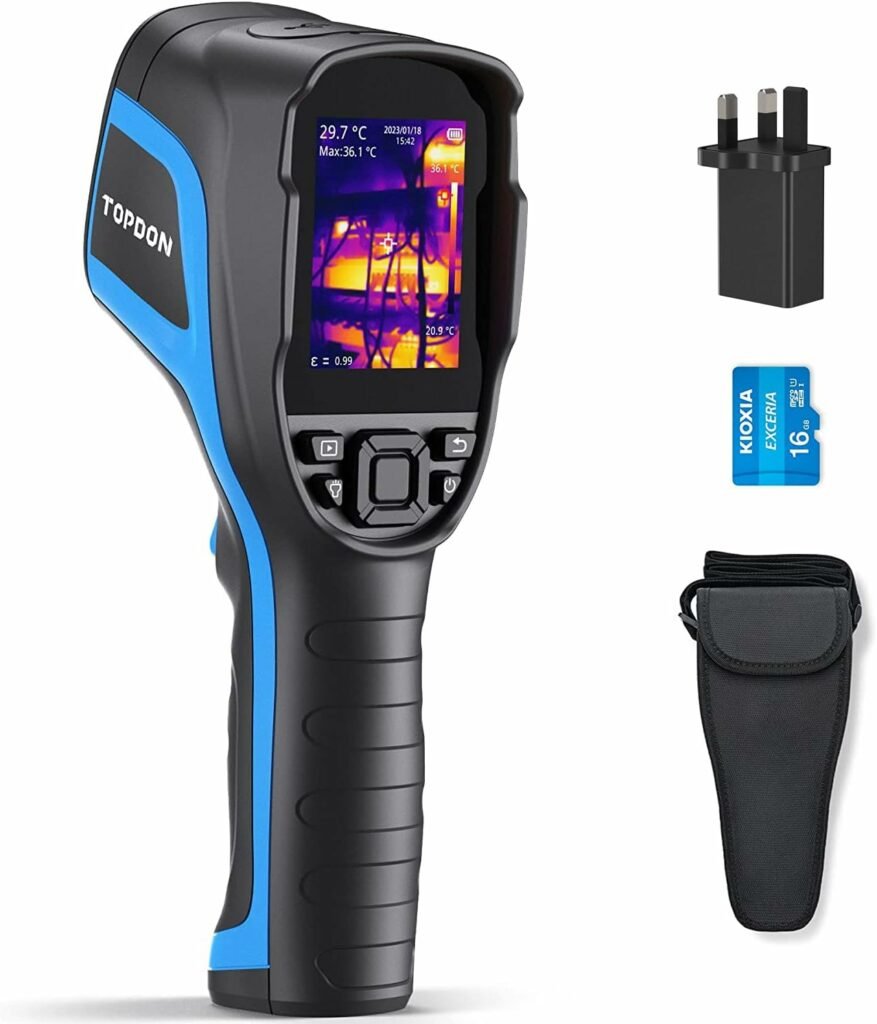 TOPDON Thermal Imaging Camera TC004, 256 x 192 High Resolution infrared camera, Testing Range -20℃~350℃, 0.05℃ Heat Sensitivity, 12-Hour Battery Life with PC Analysis and Video Recording