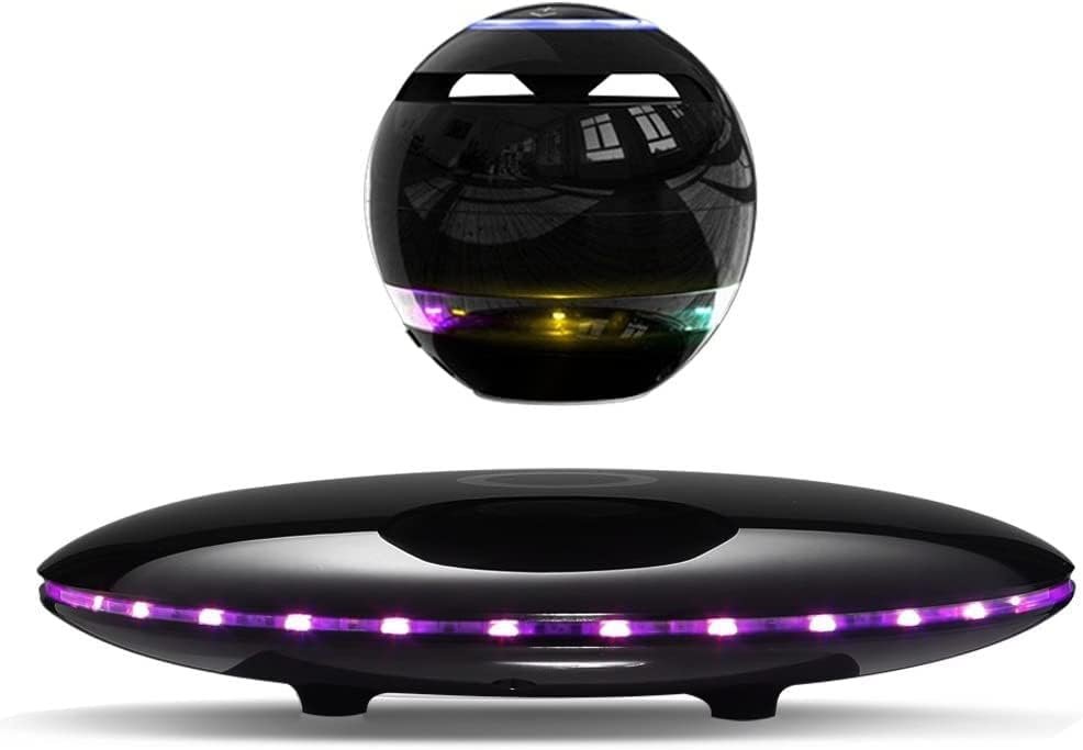 Vbluer Magnetic Levitating Speaker, 360°Rotation Floating Bluetooth Speakers with Colorful LED Flash, Portable Wireless Speaker 5.0 with Stereo Sound, for Home Office Decor Cool Tech Gifts