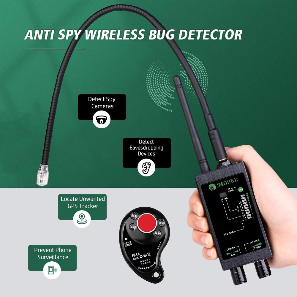 Bug Detector hidden camera detector Anti spy RF Signal Detector GPS Detector Bug Sweeper Spy Scanner Anti Tracking Strong Magnetic Detector for GPS Tracker Hidden Camera Finder Eavesdropping Device